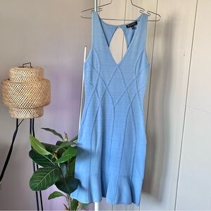 Guess Light Blue Sleeveless Bodycon Knit Mini Dress